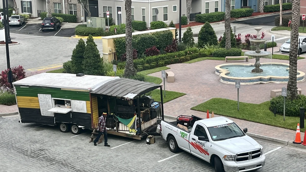 Food from a Jamaican food truck in Orlando