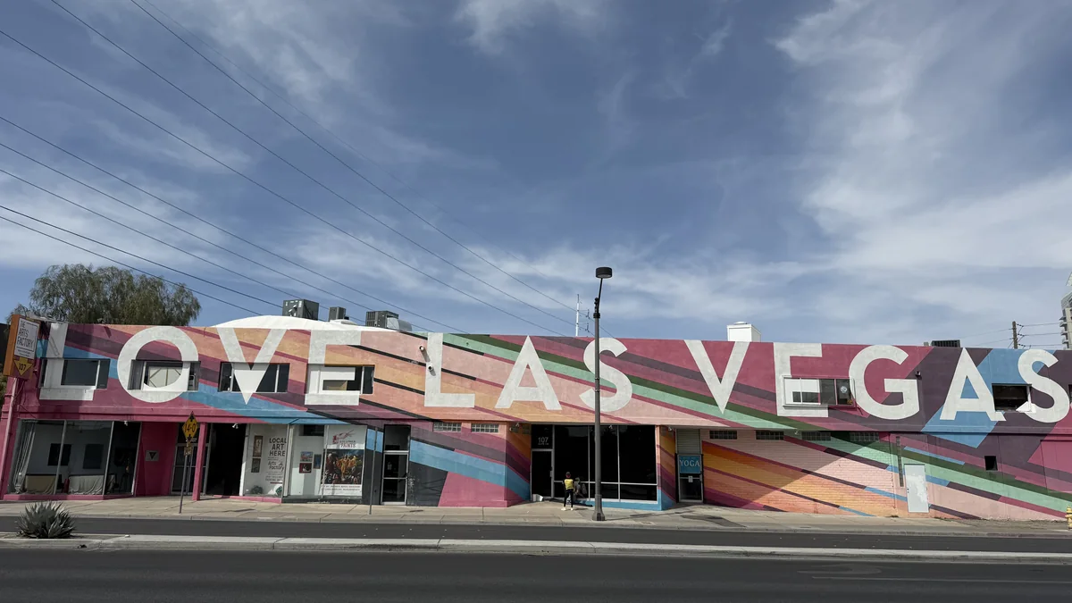 A colorful mural in the Las Vegas Arts District